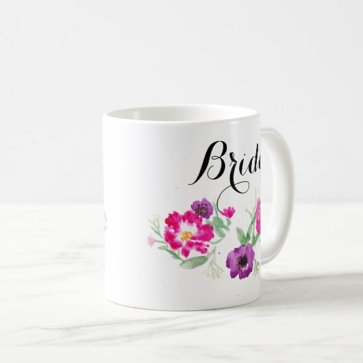 Bride Waterverf Flowers Mok (Voorkant rechts)