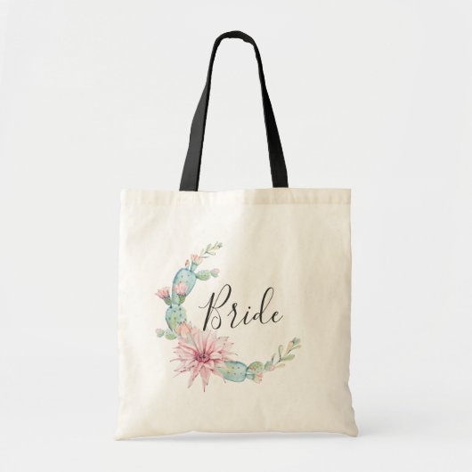 Bride. Waterverf succulenten. Bindcactus Tote Bag (Voorkant)
