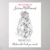 Bride Wavy Braid hair floral Hairstyling branding Poster (Voorkant)