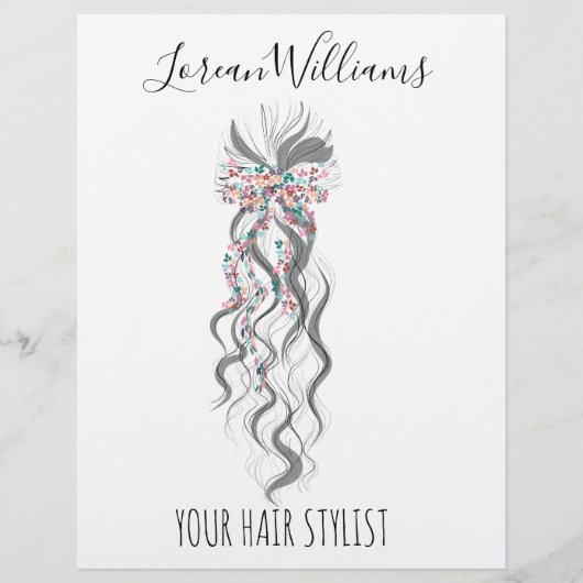 Bride Wavy hair floral wreath Hairstyling branding Flyer (Voorkant)