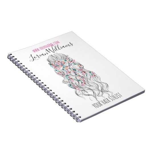 Bride Wavy hair floral wreath Hairstyling branding Notitieboek (Rechterzijde)