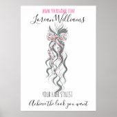 Bride Wavy hair floral wreath Hairstyling branding Poster (Voorkant)