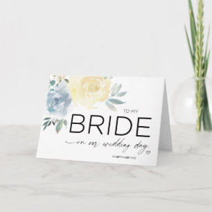 Bride Wedde Day Gift uit Groom  Floral Kaart