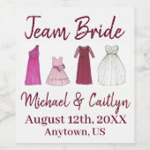 Bride Weddenschap Bodempartij Wijn Etiket (Enkel label)