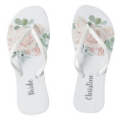 Bride Wedding Blush Pink Floral Eucalyptus Teenslippers (Voetbed)