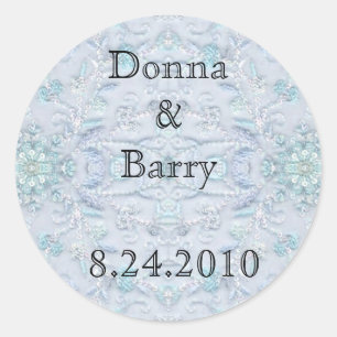 Bride Wedding bord blauw Ronde Sticker
