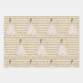 Bride Wedding Cake Gold Glitter Stripes Inpakpapier Vel (Voorkant 2)