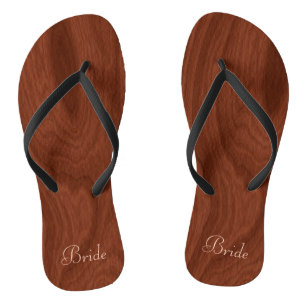 Bride Wedding Day Rustic Wood Kijk naar elke Honey Teenslippers