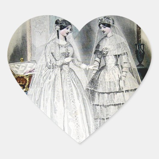 bride Wedding Dress Hart Sticker (Voorkant)