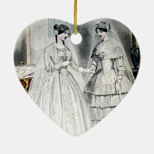  bride Wedding Dress Keramisch Ornament (Achterkant)