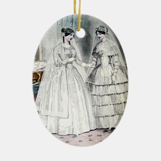  bride Wedding Dress Keramisch Ornament (Achterkant)