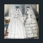 bride Wedding Dress Magneet<br><div class="desc">bruidjes met huwelijksjurken uit 1850 - dit ontwerp shows  bruiden met hun jurken. Pas onze trouwuitnodigingen en huwelijkscadeaus aan om de details te wijzigen. Klik op de knop "Aanpassen" om uw eigen foto's en nog meer trouwtekst toe te voegen.</div>