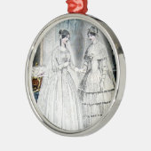 bride Wedding Dress Metalen Ornament (Links)