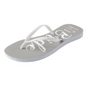 Bride Wedding Favor Custom Name Monogram Gray Teenslippers (Schuin)