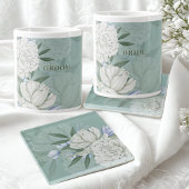 Bride Wedding Gift – Sage Green & Peonies Grote Koffiekop
