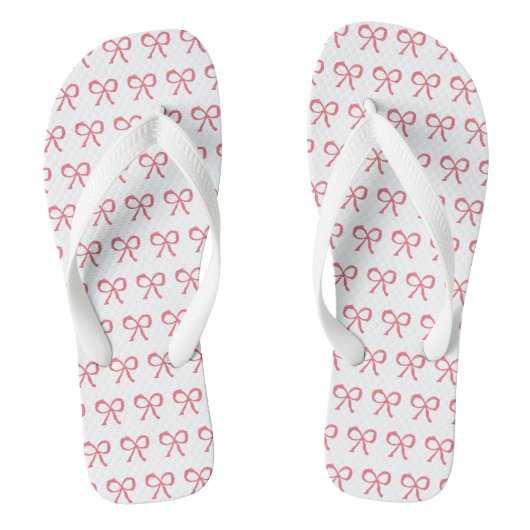 Bride Wedding Honeymoon Pink Bow Teenslippers (Voetbed)