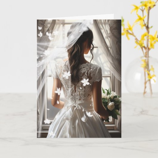 Bride Wedding Kaart (Gele Bloem)