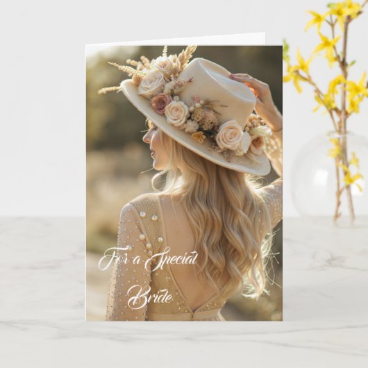 Bride Wedding Kaart (Gele Bloem)