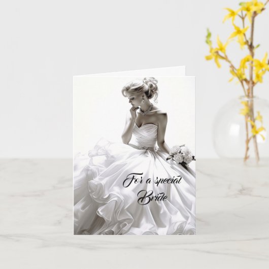 Bride Wedding Kaart (Gele Bloem)