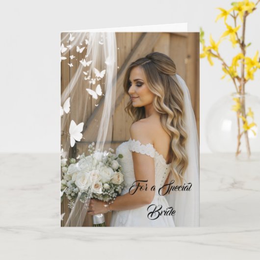 Bride Wedding Kaart (Gele Bloem)