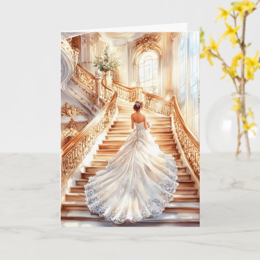 Bride Wedding Kaart (Gele Bloem)