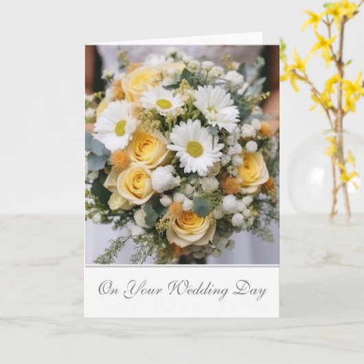 Bride Wedding Kaart (Gele Bloem)