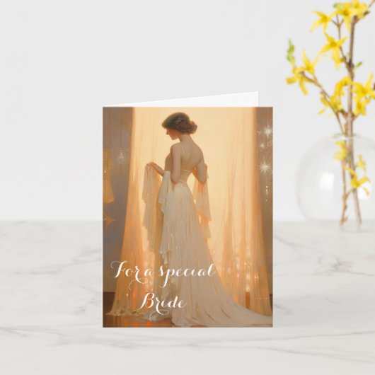 Bride Wedding Kaart (Gele Bloem)