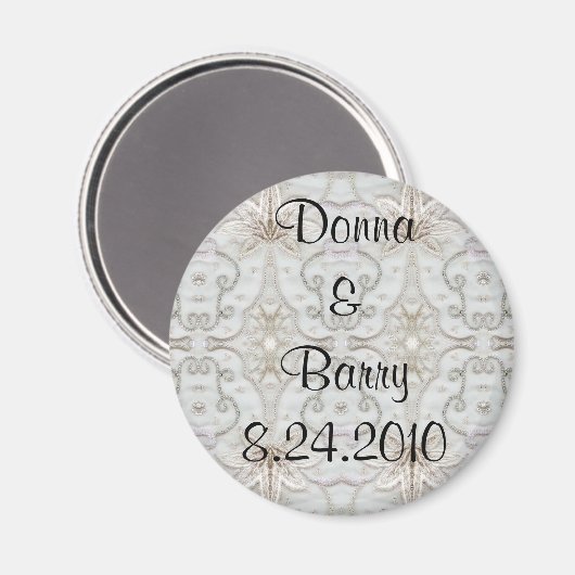 Bride Wedding Lace grijs van wit Magneet (Voorkant / Achterkant)