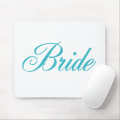 Bride Wedding Mousepad in Aqua Blue Muismat (Met muis)