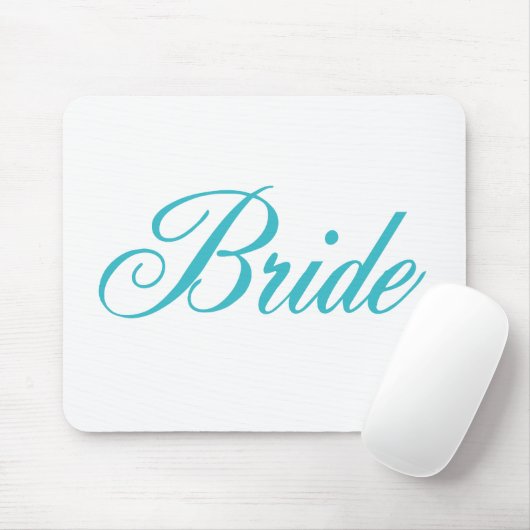 Bride Wedding Mousepad in Aqua Blue Muismat (Met muis)