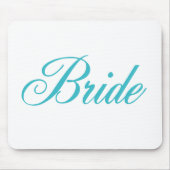Bride Wedding Mousepad in Aqua Blue Muismat (Voorkant)