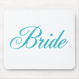 Bride Wedding Mousepad in Aqua Blue Muismat