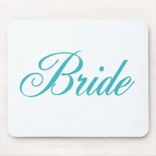 Bride Wedding Mousepad in Aqua Blue Muismat (Voorkant)