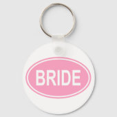 Bride Wedding Oval Pink Sleutelhanger (Voorkant)