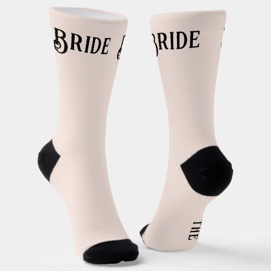 Bride Wedding Party Pink en Black Socks Sokken (Gebogen)