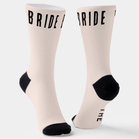 Bride Wedding Party Pink en Black Socks Sokken (Gebogen)