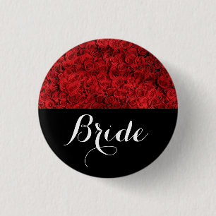 Bride Wedding Red Roses Ronde Button 3,2 Cm