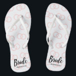 Bride Wedding Ring Pattern en Name Teenslippers<br><div class="desc">Bride Wedding Ring Pattern en Name Teenslippers.</div>