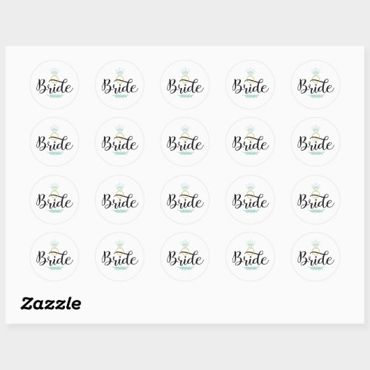 Bride Wedding Ring Ronde Sticker (Vel)