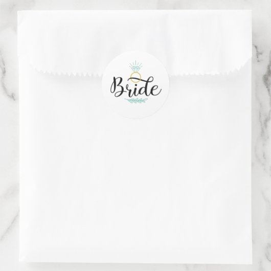Bride Wedding Ring Ronde Sticker (Tas)