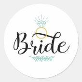 Bride Wedding Ring Ronde Sticker (Voorkant)