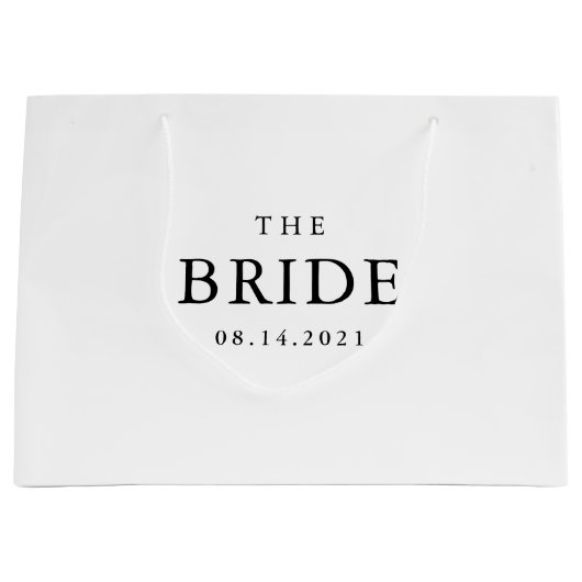Bride Wedding Simple Classic Black en White Groot Cadeauzakje (Voorkant)