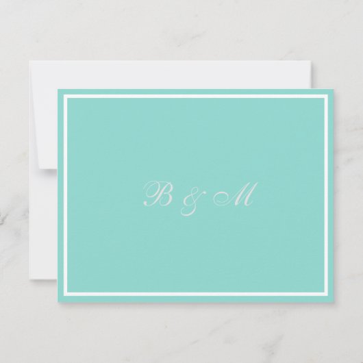 Bride & Wedding Suite Elegant Blauwgroen Blue Save The Date (Achterkant)