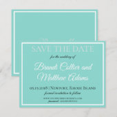 Bride & Wedding Suite Elegant Blauwgroen Blue Save The Date (Voorkant / Achterkant)