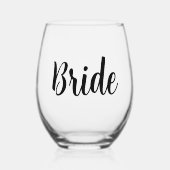 Bride Wedding Wijnglas Zonder Voet (Voorkant)