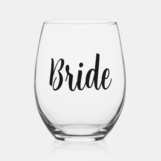 Bride Wedding Wijnglas Zonder Voet (Voorkant)