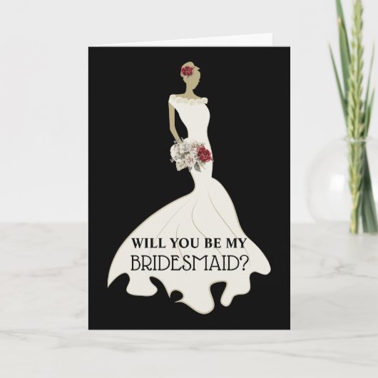 Bride white bruiloft jurk chic bridal proposal kaart (Voorkant)