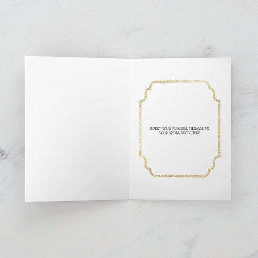 Bride white bruiloft jurk chic bridal proposal kaart (Binnen)