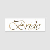 Bride white gold elegant script calligraphy chic naamplaatje (Voorkant)