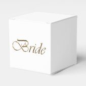 Bride white gold script calligraphy elegant chic bedankdoosjes (Voorkant Zijde)